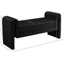 Meridian Sloan Black Velvet Bench IMAGE 6