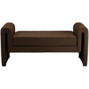 Meridian Sloan Brown Velvet Bench IMAGE 3