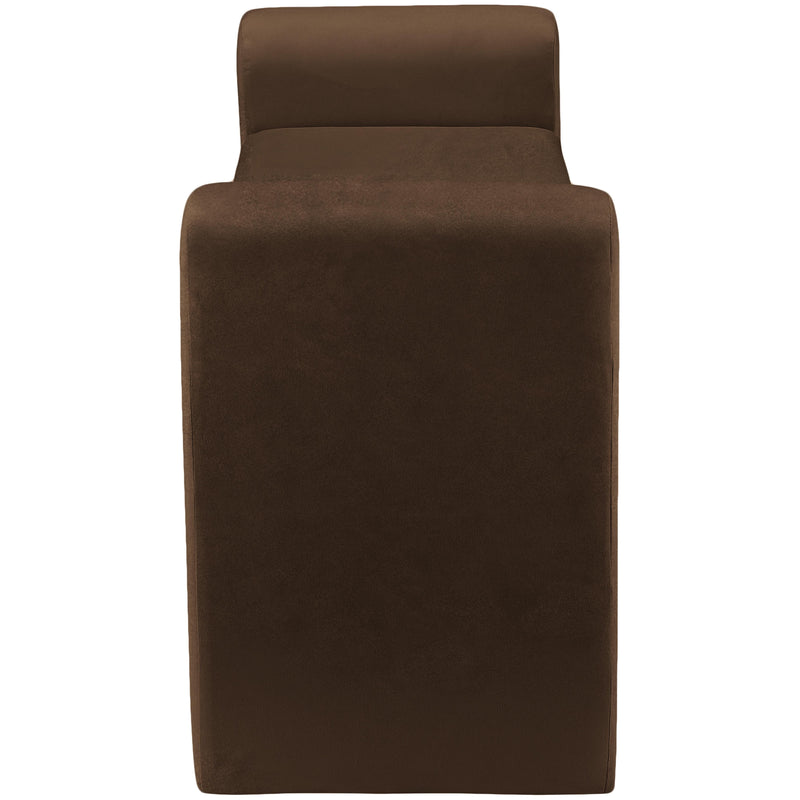Meridian Sloan Brown Velvet Bench IMAGE 4