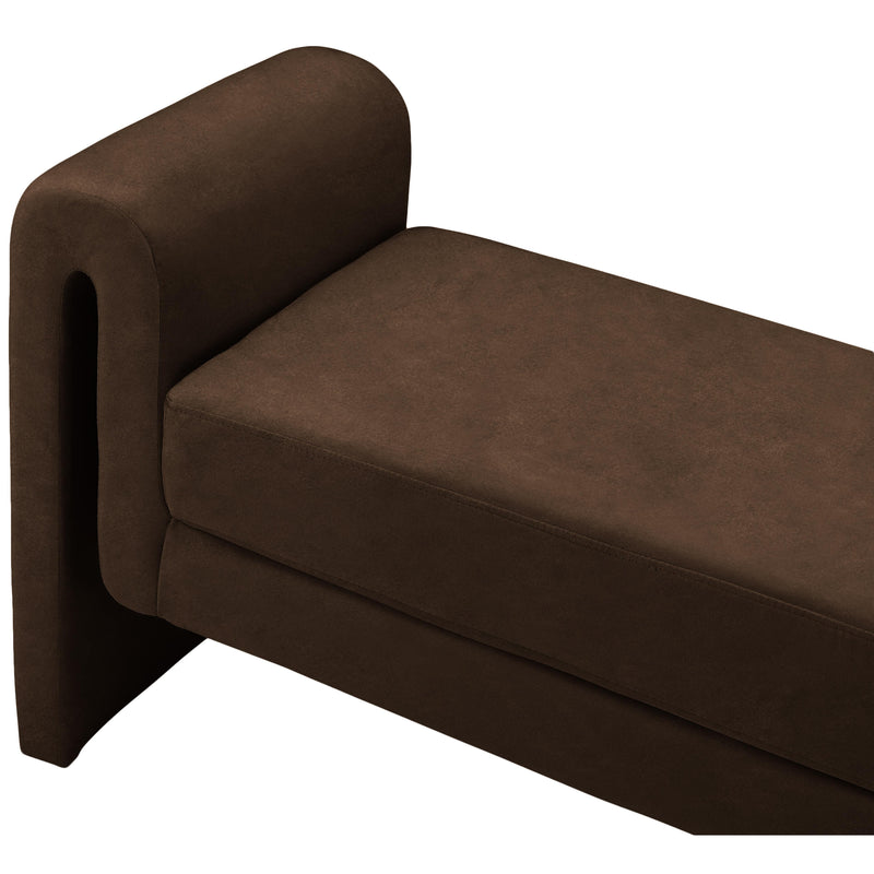 Meridian Sloan Brown Velvet Bench IMAGE 5