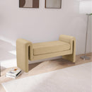 Meridian Sloan Camel Velvet Bench IMAGE 2