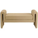 Meridian Sloan Camel Velvet Bench IMAGE 3