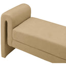 Meridian Sloan Camel Velvet Bench IMAGE 5