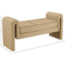 Meridian Sloan Camel Velvet Bench IMAGE 6