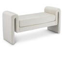 Meridian Sloan Cream Velvet Bench IMAGE 1