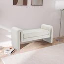 Meridian Sloan Cream Velvet Bench IMAGE 2