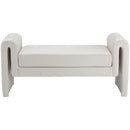 Meridian Sloan Cream Velvet Bench IMAGE 3