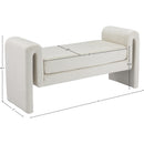 Meridian Sloan Cream Velvet Bench IMAGE 6