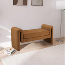 Meridian Sloan Saddle Velvet Bench IMAGE 2