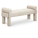 Meridian Stefano Beige Polyester Fabric Bench IMAGE 1