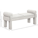 Meridian Stefano Beige Polyester Fabric Bench IMAGE 7