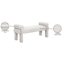 Meridian Stefano Beige Polyester Fabric Bench IMAGE 8