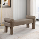 Meridian Stefano Brown Polyester Fabric Bench IMAGE 2