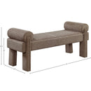 Meridian Stefano Brown Polyester Fabric Bench IMAGE 7