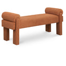 Meridian Stefano Cognac Polyester Fabric Bench IMAGE 1