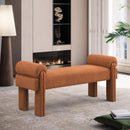 Meridian Stefano Cognac Polyester Fabric Bench IMAGE 2