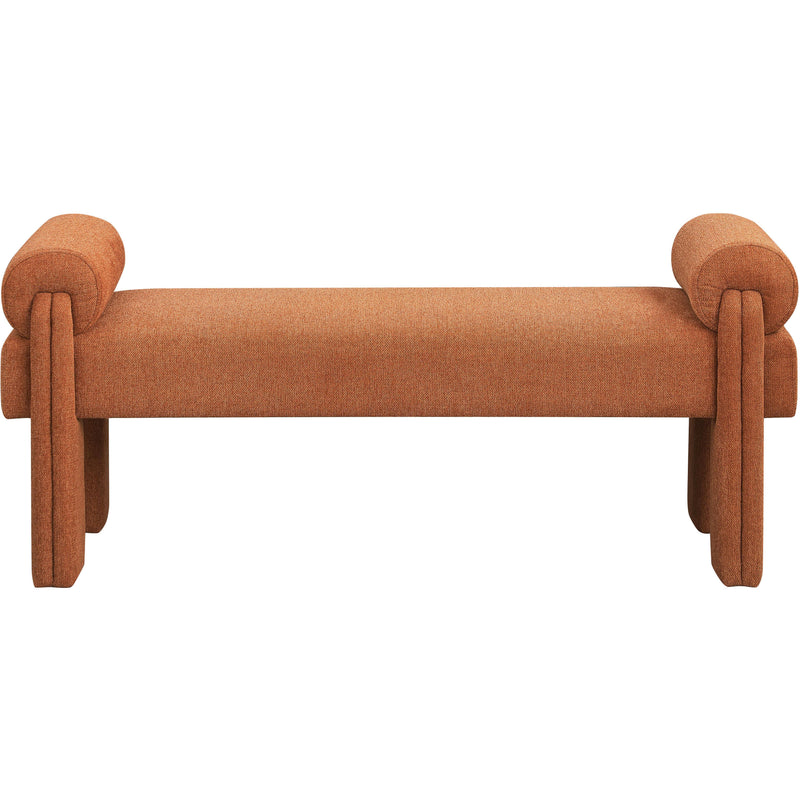 Meridian Stefano Cognac Polyester Fabric Bench IMAGE 3