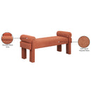 Meridian Stefano Cognac Polyester Fabric Bench IMAGE 8