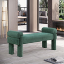 Meridian Stefano Green Polyester Fabric Bench IMAGE 2