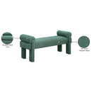 Meridian Stefano Green Polyester Fabric Bench IMAGE 8