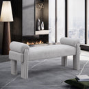 Meridian Stefano Grey Polyester Fabric Bench IMAGE 2