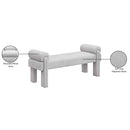 Meridian Stefano Grey Polyester Fabric Bench IMAGE 8