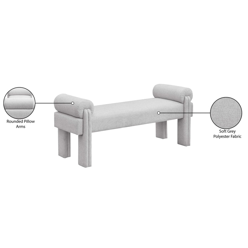 Meridian Stefano Grey Polyester Fabric Bench IMAGE 8