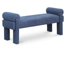 Meridian Stefano Navy Polyester Fabric Bench IMAGE 1