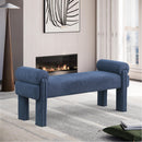 Meridian Stefano Navy Polyester Fabric Bench IMAGE 2