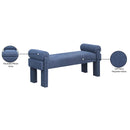 Meridian Stefano Navy Polyester Fabric Bench IMAGE 8