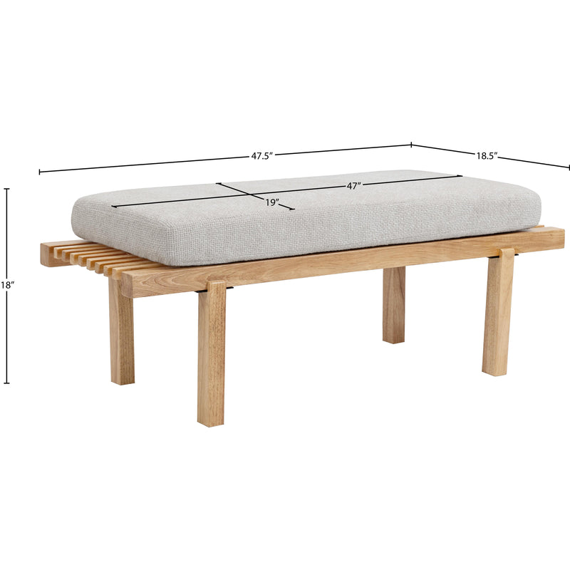 Meridian Naya Cream Chenille Fabric Bench IMAGE 11