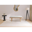 Meridian Naya Cream Chenille Fabric Bench IMAGE 2