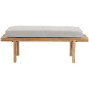 Meridian Naya Cream Chenille Fabric Bench IMAGE 4