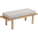 Meridian Naya Cream Chenille Fabric Bench IMAGE 6