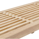 Meridian Naya Cream Chenille Fabric Bench IMAGE 9