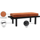 Meridian Naya Cognac Chenille Fabric Bench IMAGE 10