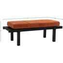 Meridian Naya Cognac Chenille Fabric Bench IMAGE 11