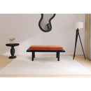 Meridian Naya Cognac Chenille Fabric Bench IMAGE 2