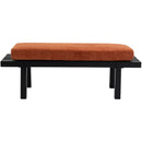 Meridian Naya Cognac Chenille Fabric Bench IMAGE 4