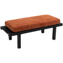 Meridian Naya Cognac Chenille Fabric Bench IMAGE 6