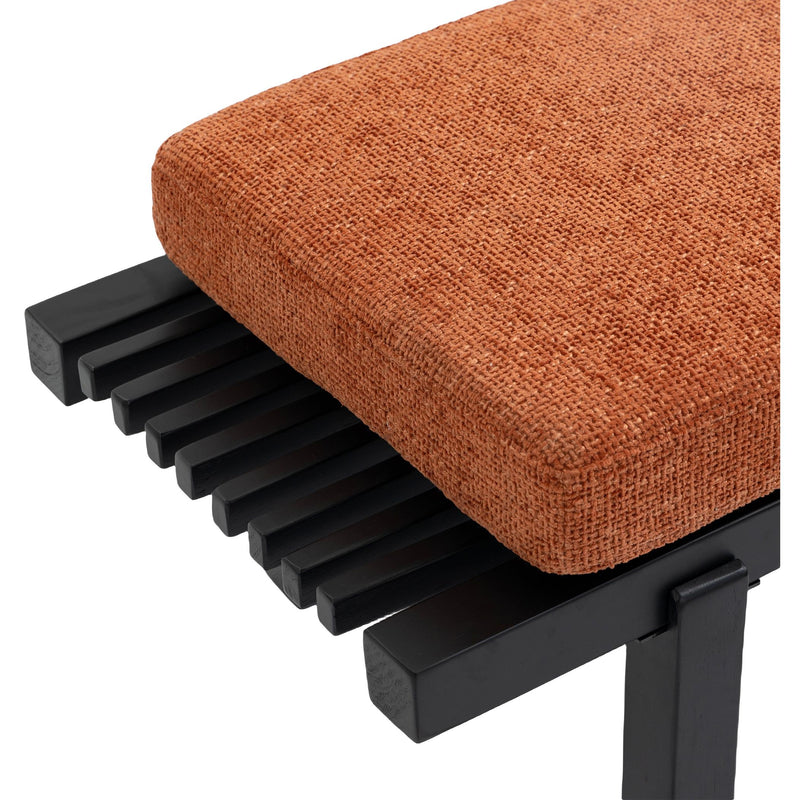 Meridian Naya Cognac Chenille Fabric Bench IMAGE 8