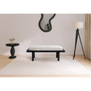 Meridian Naya Cream Chenille Fabric Bench IMAGE 2