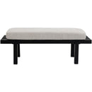 Meridian Naya Cream Chenille Fabric Bench IMAGE 4