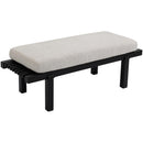 Meridian Naya Cream Chenille Fabric Bench IMAGE 6