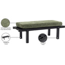 Meridian Naya Green Chenille Fabric Bench IMAGE 10