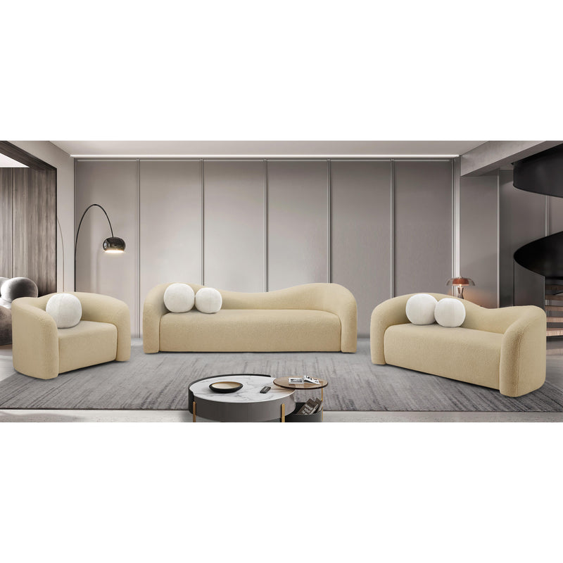 Meridian Kali Beige Faux Shearling Teddy Fabric Chair IMAGE 11