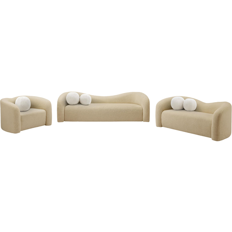 Meridian Kali Beige Faux Shearling Teddy Fabric Chair IMAGE 12