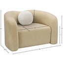 Meridian Kali Beige Faux Shearling Teddy Fabric Chair IMAGE 14
