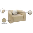 Meridian Kali Beige Faux Shearling Teddy Fabric Chair IMAGE 15