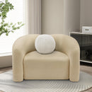 Meridian Kali Beige Faux Shearling Teddy Fabric Chair IMAGE 2